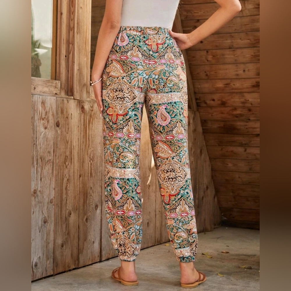 EMERY ROSE Paisley Print TaperedPants NWOT - Picture 2 of 6